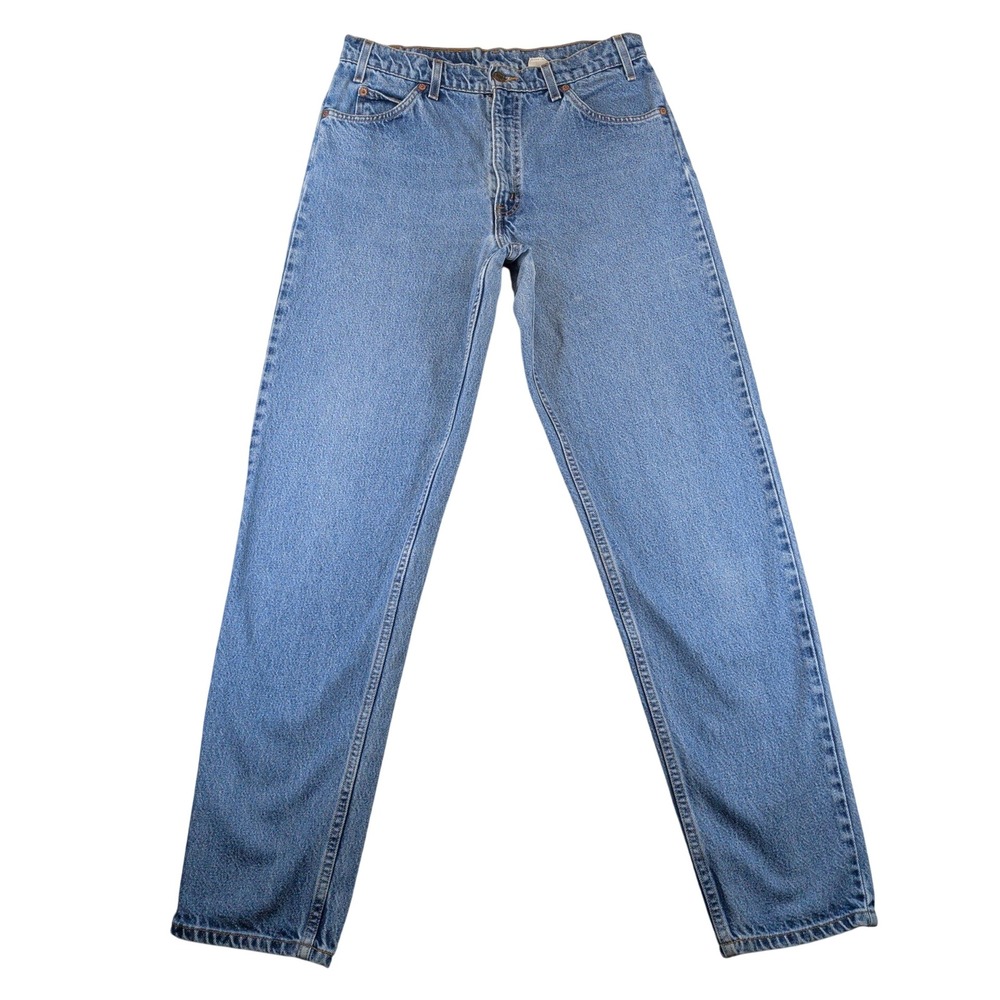 Vintage 90s Levis 550 Orange Tab Relaxed Fit Tapered Leg Jeans Blue 33x34 1996